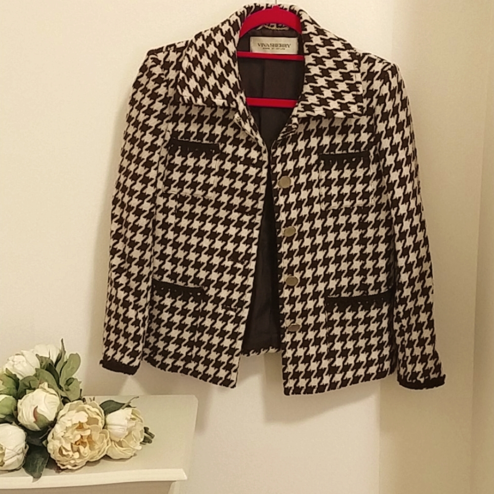 Vintage Houndstooth Coat (Small/6)